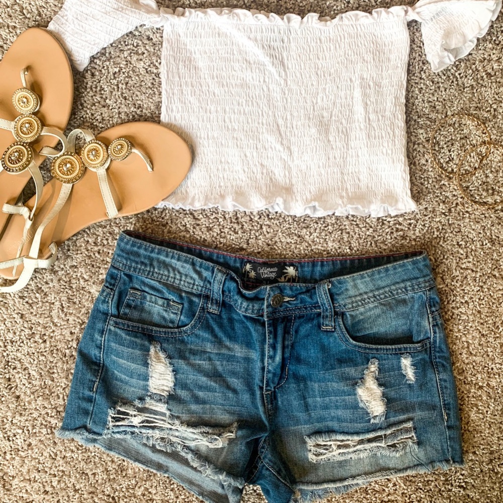 Distressed Jean Shorts